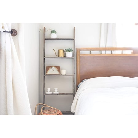 Barnwoodusa Rustic Farmhouse 5ft Reclaimed Wood Picket Ladder (Weathered Gray) 840075809463